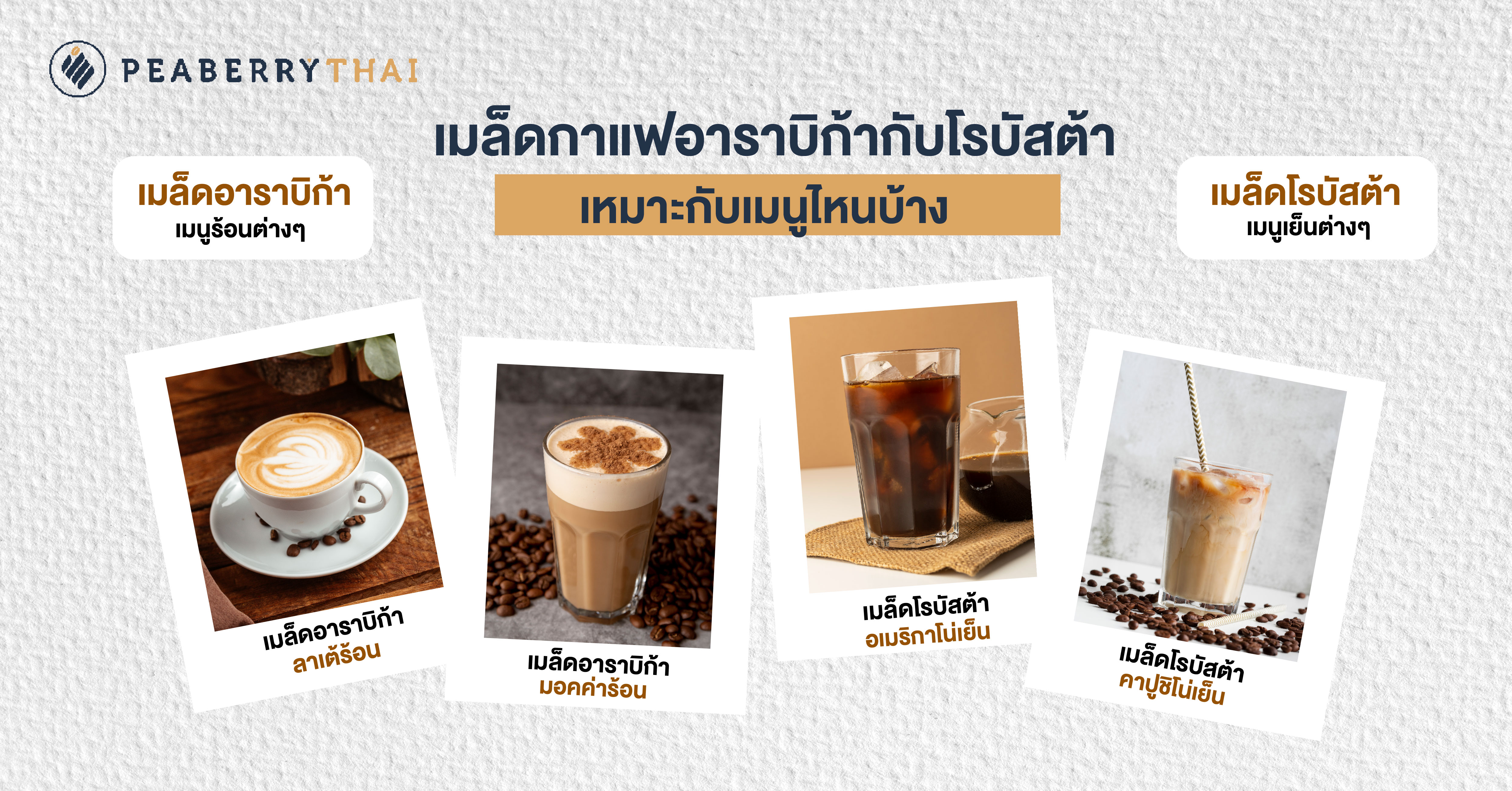 เมล็ดกาแฟอาราบิก้ากับโรบัสต้า เหมาะกับเมนูไหนบ้าง