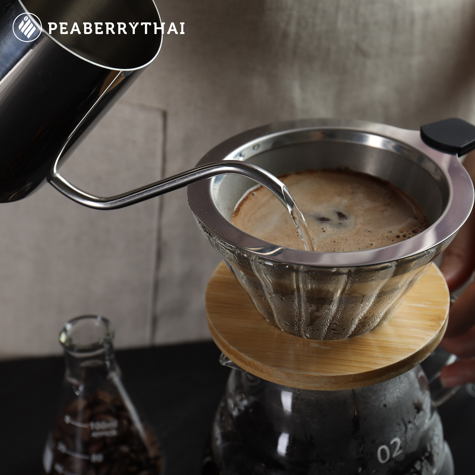การสกัดแบบไหลผ่าน (Pour Over /&nbsp;กาแฟดริป)