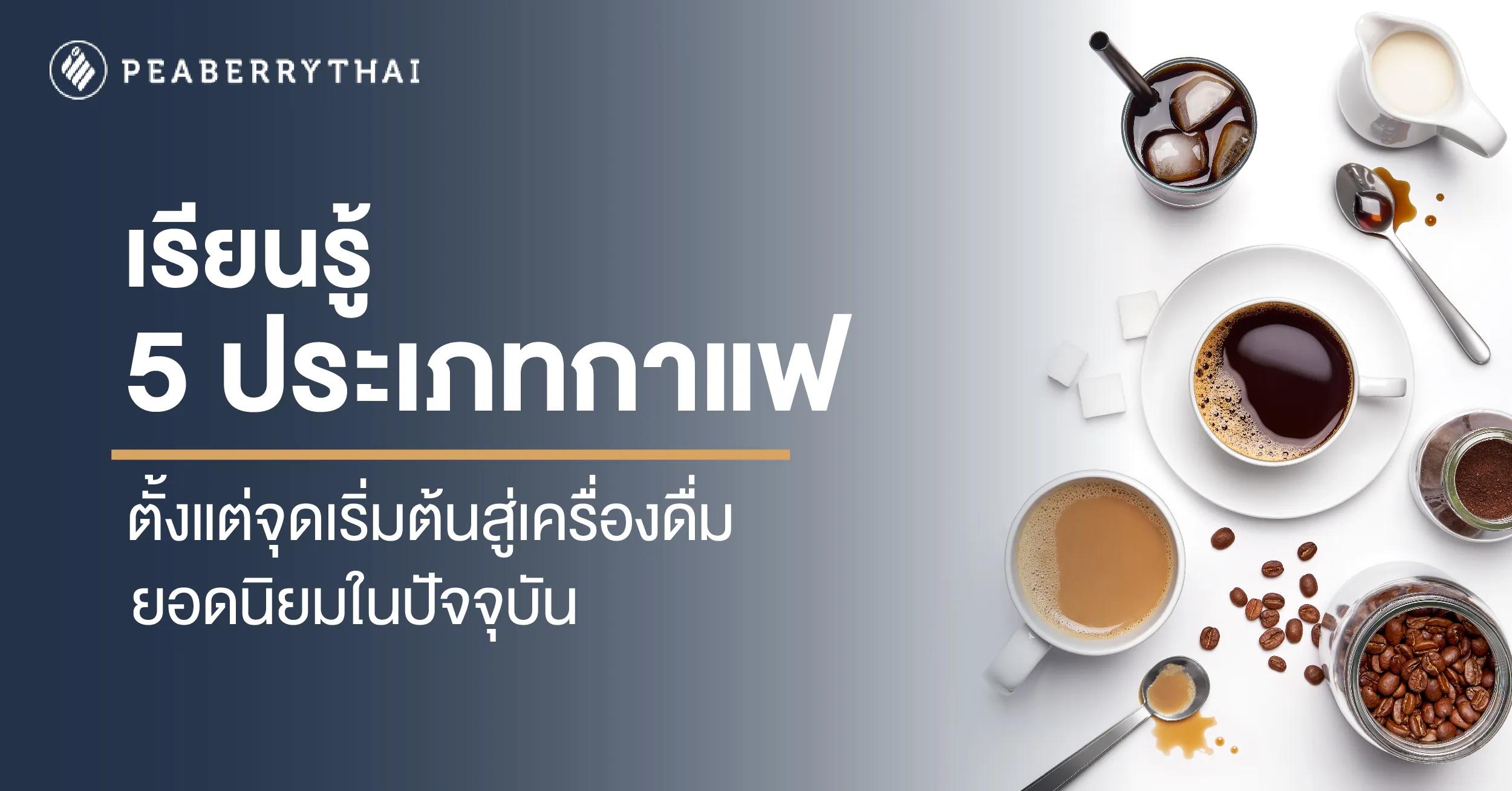 เรียนรู้ 5 ประเภทกาแฟ ตั้งแต่จุดเริ่มต้นสู่เครื่องดื่มยอดนิยมในปัจจุบัน